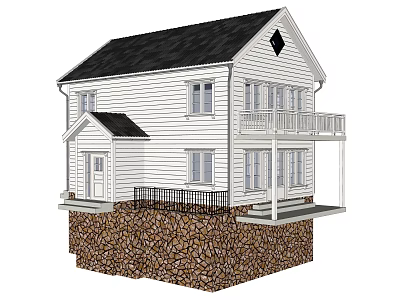 Modern wooden house 3d model Modern wooden house 3d model