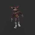 Detailed Brown Mechanical Fox Doll With Metal Limbs And Expressive Features