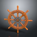 Vintage Wooden Ship Wheel Decorative Ornament Set For Retro Home Decor Accent