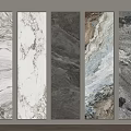 Modern Set Of Five Marble Texture Decorative Panels In Vertical Wall Art