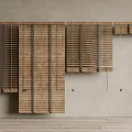 Stylish Interior Wall Design With Wooden Blinds In Various Configurations