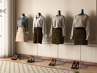 Modern Women's Clothing Model Women's Clothing Store Props Clothing Model Trade Show Equipment 3d model