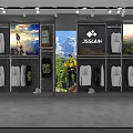 Modern Clothing Store Interior With Mannequins Hanging Clothes And Apparel Shelves
