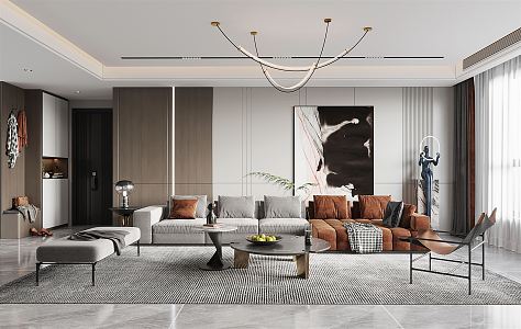 modern living room 3d model