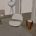 Quiet single sofa 3d model