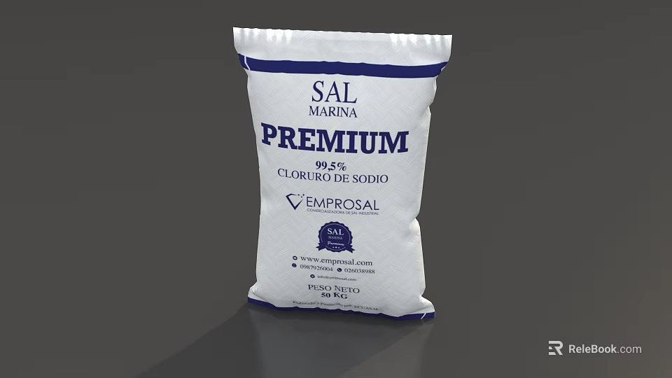 Emprosal Premium Marine Salt with 995 Sodium Chloride Fine Refined Quality 3d model 