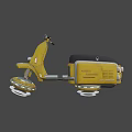 Futuristic Yellow Hover Motorcycle With Glowing Disk Black Seat And Storage Compartment