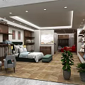 Elegant Home Furnishing Showroom Interior With Decorative Cabinet And Furniture