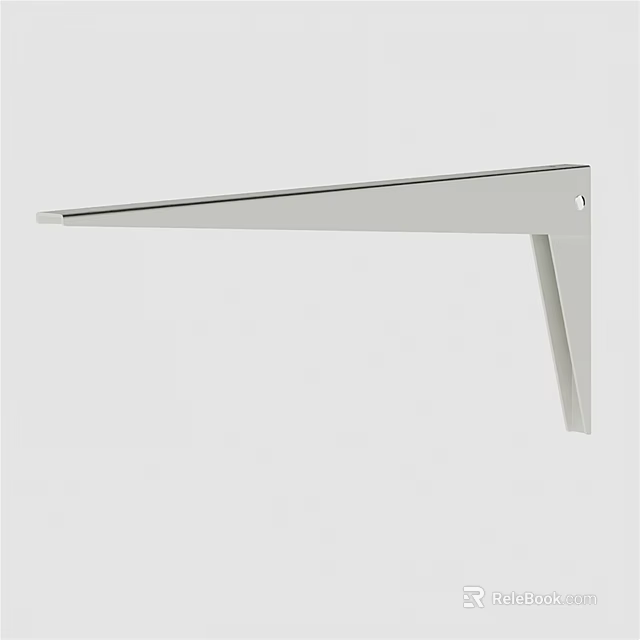 Modern White Iron L Shaped Bracket Heavy Duty Wall Mounted Shelf Support 3d model