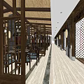 Traditional Chinese Restaurant Interior With Wooden Dividers Red Accents And Spacious Layout