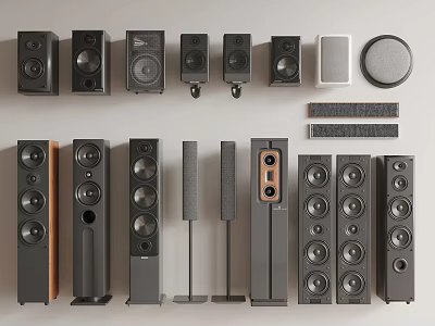 Various Headphones And Speakers With Different Designs And Audio Features 3d model