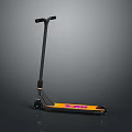 Modern Urban Scooter With Black Handle Orange Deck And Pink ZAKU Text