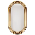 Elegant Oval Mirror With Gold Striped Frame For Modern Home Decoration