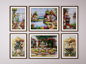 Modern Oil Painting Landscape Oil Painting Decorative Hanging Painting 3d model