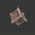 Golden Decorative Lantern Design With Intricate Cutout Patterns And Ornate Details