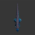 3D Model Character Blue Spiked Dinosaur Fantasy Creature With Fierce Features