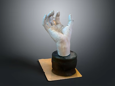 Medical Device Hand Model With Black Base And Light Colored Mat For Training And Education 3d model
