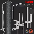 Modern Bathtub Design With Shower System And Chrome Faucet Fixtures