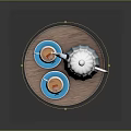 Blue White Gradient Teapot and Blue Teacups on Wooden Tray with Saucers and Tea Bags for Daily Use
