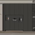 Modern Gray Shoe Cabinet With Sleek Design And LED Lighting Storage Solution