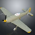 Vintage Gray Aircraft Model Featuring Yellow Wing Tips And Propeller For Cosmic Aerospace