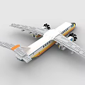 LEGO toy building blocks propeller aircraft transport 3d model
