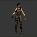 Game And Movie Character Wearing Brown Vest Outfit With Headscarf Knee Pads And Boots
