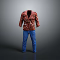 Classic Brown Leather Jacket Paired With Blue Denim Jeans Casual Outfit