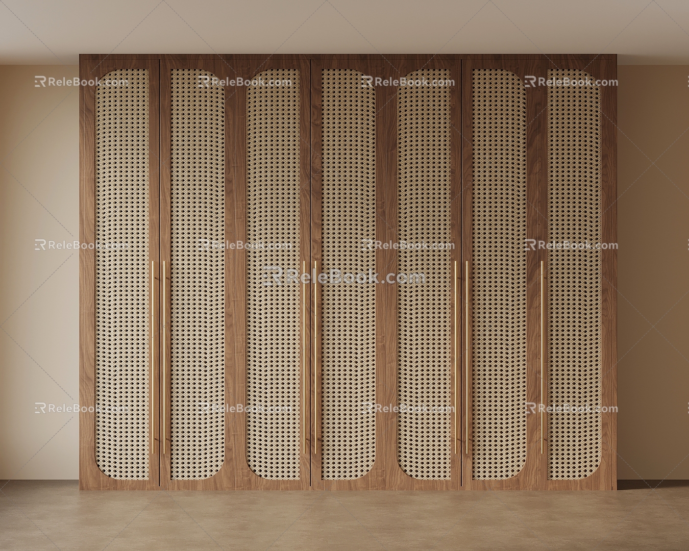 -Ji Feng wardrobe rattan door 3d model