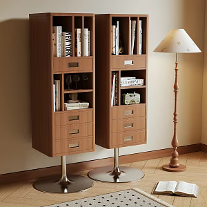 Log Wind Storage Cabinet Bookcase Rotating Cabinet 3d model