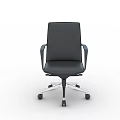 Modern Conference Room Interior With Black Leather Office Chair Featuring Metal Frame And Wheels