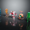 Collection of Colorful Robot Characters With Diverse Shapes And Designs