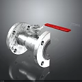 Industrial Metal Flange Valve With Red Handle And Secure Locking Mechanism