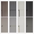 Hinged Doors In Various Colors And Materials For Modern Interior Design 3d model