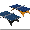 Sports Equipment Ping Pong Tables Featuring Blue Tabletop And Black Orange Frames