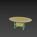 Modern Marble Top Side Table With Black Base And Lower Shelf 3d model