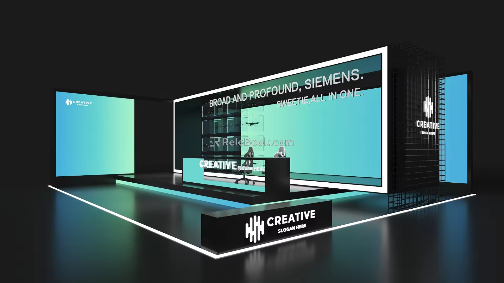 Science and Technology Booth Black Science and Technology Booth Low-altitude Economic Booth Simple Booth 3d model
