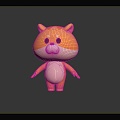 Modern game character kitten cat cartoon orange cat 3d model