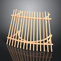 Bamboo Circular Grille Structure With Curved Vertical And Horizontal Slats