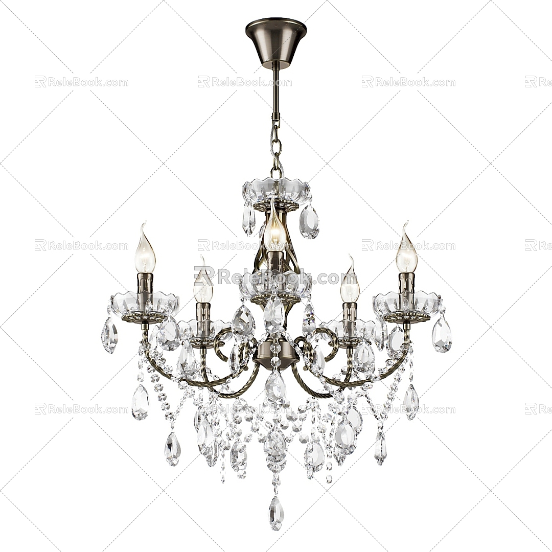 American Style Simple Light Luxury Chandelier Chandelier Simple Chandelier 3d model