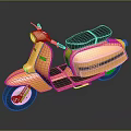 Yellow Classic Scooter With Black Seat And White Wheels Design