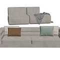 Modern double sofa multiplayer sofa 3d model