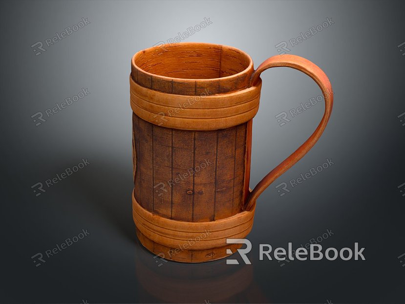 Modern Cup Wooden Cup Wooden Cup Water Cup model