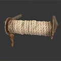 Sturdy Household Rope Reel With Wound Twisted Rope And Metal Stand