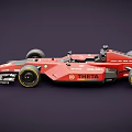 Red Formula Racing Car Model With Aerodynamic Body And Racing Wheels