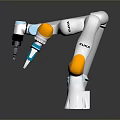 Modern White And Gray Robotic Arms With Blue Orange Accents For Industrial Automation