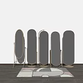 Modern Floor Mirrors With Metal Frames Reflecting Living Room And Bedroom Interior Design