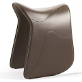Modern Brown Leather Stool With Curved Design And Smooth Ergonomic Surface 3d model