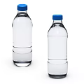 Two Bottled Water with Blue Caps and Transparent Plastic Bottles for Drinking
