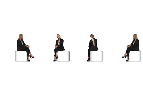 Fashion Women Business Office Characters Temperament Beauty Sitting Posture Women 3d model